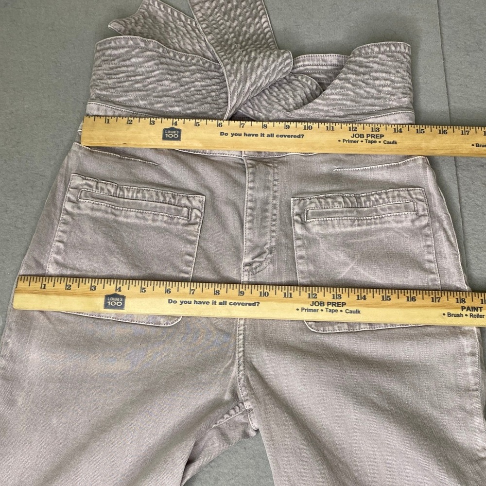 Ulla Johnson Wade Jeans Womens 10 Ash Grey Tie Waist Wide Leg Acid Wash - Picture 11 of 15
